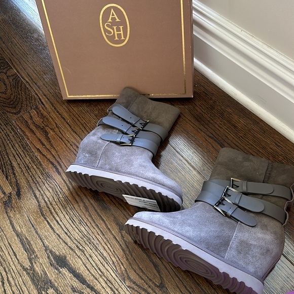 Ash Yes Shearling-Cuff Wedge Boot Topo Size 40 - Picture 10 of 14